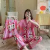Kimono Nuevo Estilo al por Mayor Labubu Conjunto de Tres Piezas Pijamas Populares para Mujer Verano Comercio Exterior Transfronterizo Sudeste Asiático Ropa de Casa