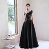 Vestido de Noche Negro sin Tirantes 2026 Nuevo Vestido de Cumpleaños con Lazo de Satén Largo Elegante Vestido de Baile