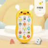 Máquina de cuentos bilingüe para bebés con sonido y luz para educación temprana, mordedor para bebés, teléfono móvil masticable de silicona de grado alimenticio