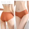 Ropa interior para niña estudiante de cintura media nueva japonesa para mujer, dulce, color liso, transpirable, talla grande, bragas para mujer, comercio electrónico transfronterizo