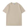 Camiseta de Manga Corta con Cuello Redondo de Hilo Doble Pesado 280g Algodón Puro para Hombre y Mujer con Hombro Caído Color Sólido Deportiva Holgada Media Manga Juvenil