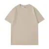 Camiseta de Algodón Puro de Doble Hilo Pesado de 260 g, Color Sólido, Corte Holgado, Cuello Redondo, Hombros Caídos, Manga Corta, Unisex, Texto Bordado y Estampado