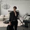Camisa Masculina Yuppie Britânica Manga Comprida High-end Sense Cinza Claro Estilo Maduro Terno oversize Camisa Interna Moderna