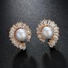 Nova moda beading brincos AAA zircão diamante brincos pérola estilo coreano requintado simples brincos da moda atacado
