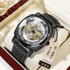 Reloj Tourbillon Retro Tallado Auténtico para Hombre, Automático, Luminoso, Hueco, Deportivo, de Moda, No Mecánico