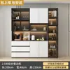 Armario alto moderno minimalista integrado en la pared, mueble de almacenamiento de sala de estar de lujo ligero, armario de vino con puerta de cristal estilo italiano, vitrina
