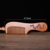 Peine de Madera de Durazno Natural para Exportación, Peine Tradicional de Estilo para Cabello Largo, Peine Doméstico de Dientes Finos con Logo Grabado