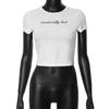 Nuevo Y2K Europeo y Americano Transfronterizo para Mujer Color Puro Cuello Redondo Ombliguera Sexy Ajustado Manga Corta Estampado Espalda Descubierta