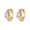 Pendientes de Aro Minimalistas con Zirconia en Forma de Huevo de Estilo Nuevo Transfronterizo Europeo y Americano con Colores Contrastantes, Joyería de Lujo Ligero en Stock