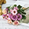 Oferta Especial Pequeno Buquê de Rosas Phalaenopsis Flores Artificiais Flores Falsas Decoração de Casa Fotografia Decoração Suave Arte Floral Decorativa Flores