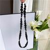Collar de cuentas de ágata negra natural con degradado de sonrisas cadena para la clavícula collar de cuentas grandes y pequeñas esencia de moda imprescindible