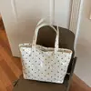 Bolsa Tote de PVC Transparente com Laço e Estampa de Bolinhas Estilo Coreano Miss Bolsa de Ombro para Férias na Praia