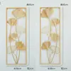 Colgantes de Pared para Pasillo de Entrada Estilo Chino Nuevo Transfronterizos Decoración de Colgante de Pared Hoja de Ginkgo Fondo de Pared para Sala de Estar Oro