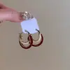 Vintage vinho vermelho geométrico círculo orelha fivela nicho design elegante brincos femininos luz luxo high-end brincos exclusivos