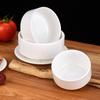 Atacado Tigela de Sopa Binaural Simples Branco Puro Xícara de Sopa com Tampa Tigela para Sopa Tigela para Assar Cerâmica Utensílios de Mesa Tigela para Mingau de Café da Manhã Tigela para Sobremesa