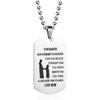 Tags de Letras em Inglês Europeu e Americano para Meu Filho Colares da Série Família Colares Mãe e Filho Tags Militares de Aço Inoxidável Atacado