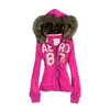 2026 Nueva Tendencia de Moda Urbana para Mujer Estilo Gótico Harajuku Sudadera con Cremallera y Cuello de Piel con Pedrería Sudadera Lulu