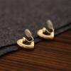 Pendientes de metal ligeros de lujo de alta calidad, sin perforaciones, indoloros, versátiles, con textura súper brillante, estilo frío, en forma de corazón para mujer