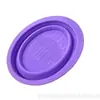 Tigela de Limpeza Dobrável de Silicone para Esponjas de Maquiagem, Beauty Blender, Pincéis de Maquiagem, Ferramenta de Limpeza, Tigela de Limpeza de Silicone Dobrável Oval