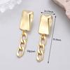 Pendientes Retro Franceses Textura Geométrica Irregular Temperamento Vintage Exagerados Pendientes de Otoño e Invierno Lujo Ligero Sentido de Alta Gama