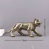 Adorno de Mascota Tigre de la Fortuna de Latón Sólido, Artesanía Zodiacal de Mano, Decoración de Escritorio para Sala de Estar y Oficina