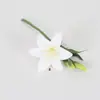 Flor artificial de lirio de 3 cabezas, tacto real, para película corta, decoración de hogar, boda, oficina, arreglo floral, flor artificial al por mayor