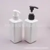Botella de gel de ducha 200ML con bomba, botella cuadrada de plástico PET, botella dispensadora de loción 200ml, botella dispensadora de champú