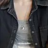 Collar colgante redondo de metal plisado estilo Ins, lujo ligero con un toque de alta gama, cadena para suéter, diseño de nicho, cadena larga para clavícula