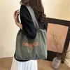Bolsa de Lona Estilo Coreano Verano 2025 Nuevo Estilo Estilo Japonés Estilo Bolso de Mano de Moda de Gran Capacidad Cordón Bolsa de Tote para Viaje