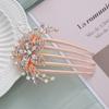Peine de metal y placa de peine, artefacto para el cabello, peine de cinco dientes, horquilla para mujer adulta, horquilla de diamantes de imitación, accesorio para el cabello, tocado