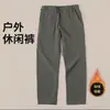 Calças Casuais Largas Funcionais de Inverno 25 Novas para Uso Externo Calças de Trabalho Calças Quentes com Forro de Fleece Logo Triângulo Roupa Externa Roupas Masculinas