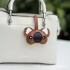Nuevo Llavero de Cuero PU Koala Encanto de Animal Lindo Dibujos Animados Colgante para Bolso Simple Decoración de Bolso de Mujer Lanyard Pequeño Regalo