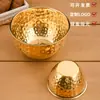 Tigela de salada de aço inoxidável com textura martelada, tigela aprofundada para bater ovos, tigela para assar e misturar, tigela para servir, recipiente para alface e travessa para servir