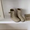 Botines Cortos Retro Redondos Maillard Otoño/Invierno 2026 para Mujer, Botas Planas Versátiles Mate