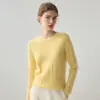 Estilo Sencillo Cachemir Cuello Redondo Manga Larga Tejido de Punto Lana Espiga Trenzado Jersey Versátil Casual Cálido Elegante Para Mujer