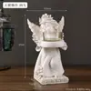 Candelabro de Anjo Romântico com Copo para Vela Quarto Sala de Jantar Mesa Decoração Jantar à Luz de Velas Enfeites Candelabro de Anjo Fofo