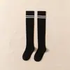 Meias Longas Color Block Acima do Joelho, Meias Simples e Versáteis para Panturrilha, Elásticas e Modeladoras, Meias Acima do Joelho para Outono e Inverno, Macias