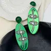 Nuevos Pendientes de Moda Ovalados con Diamantes Estilo Chino Retro de Alta Gama Lujo Ligero Literarios Elegantes Pendientes Personalizados para Mujer