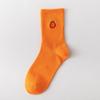 Meias de algodão da moda All-Match Outono e Inverno Laranja Série Laranja Letra B Bordado Meias da moda Novo Estilo Meias Algodão