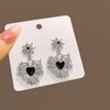 Pendientes creativos con forma de aguja de plata, con forma de gota de amor, con forma de mariposa hueca, para mujer, venta al por mayor