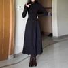 Estilo Diario para Ir al Trabajo Principios de Otoño Vestido Negro Pequeño Vestido Largo de Verano para Mujer Estilo Francés Adelgazante