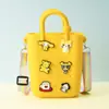Monedero de silicona con forma de cueva cuadrada para niños, bolso cruzado para caminar, divertido y bonito bolso de silicona para cambio.