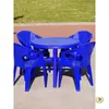 Mesa e Cadeira de Barraca de Comida Plástica para Exterior Churrasco Cerveja Praia Comercial Reforçada Casca Espessa Cadeira com Encosto de Diamante Combinação