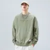 Ropa de Hombre Shanggu 2026 Atuendos de Moda para Hombre Cuello Redondo Manga Larga Primavera Nuevo Sudadera Pesada Top de Cuello Redondo para Hombre