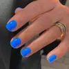 Puntas de Uñas Portátiles de Venta Caliente Transfronterizas con Acabado de Alta Gama, Pegatinas para Uñas Cuadradas Cortas Estilo Ins, Uñas Postizas Sencillas Brillantes, 24 Piezas