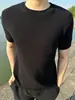 Camiseta de Verano para Hombre, Malla Transpirable de Punto, Manga Corta, Cuello Redondo, Hombro Normal, Estilo Old Money, Top Semi-Formal de Manga Corta