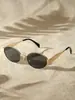 Pacote com 2 Óculos de Sol Ovais da Moda para Mulheres, Estilo de Luxo, Estilo de Rua Popular, Óculos Simples de Estilo Francês, Óculos de Sol de Metal Retrô