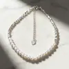Pulseira de Pérola e Prata Novo Estilo com Toque de Luxo, Popular entre Blogueiros e Influenciadores, Pulseira Quadrada de Pérola de Luxo Leve, Fornecimento Atacado