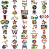 100 Adesivos Arco-Íris Graffiti Tie-Dye para Decorar Guitarra Caderno Mala DIY Impermeável Transfronteiriço