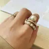 [Chapado en Oro Real] Moda de Corea del Sur Personalizado Flor Diseño Nicho Sentido Avanzado Lujo Ligero Exquisito Anillo Trendy Ins